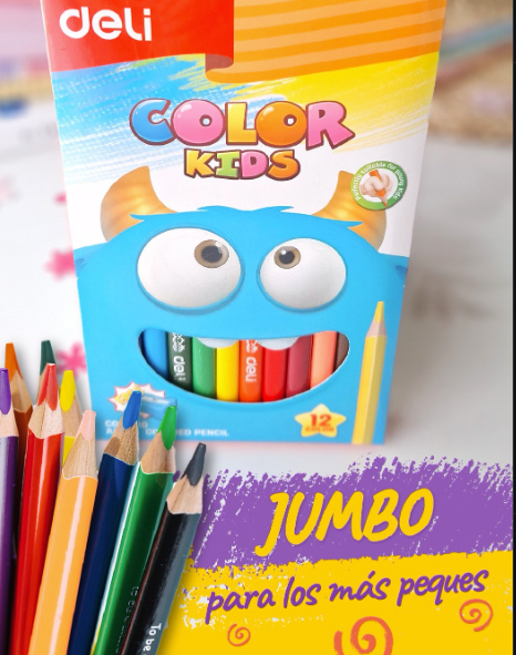 Lápices de colores jumbo adaptados a manos pequeñas